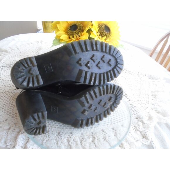 Dr Martens Magdalena Boots Women 10 Heeled Platform Zip Chunky Leather Fur Lined - Picture 6 of 10